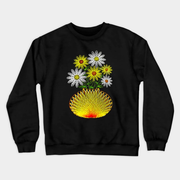 String Art Flowers Crewneck Sweatshirt by bronzarino